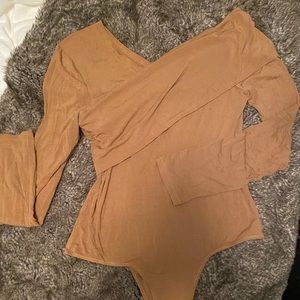 BCBG One piece folded shoulder top